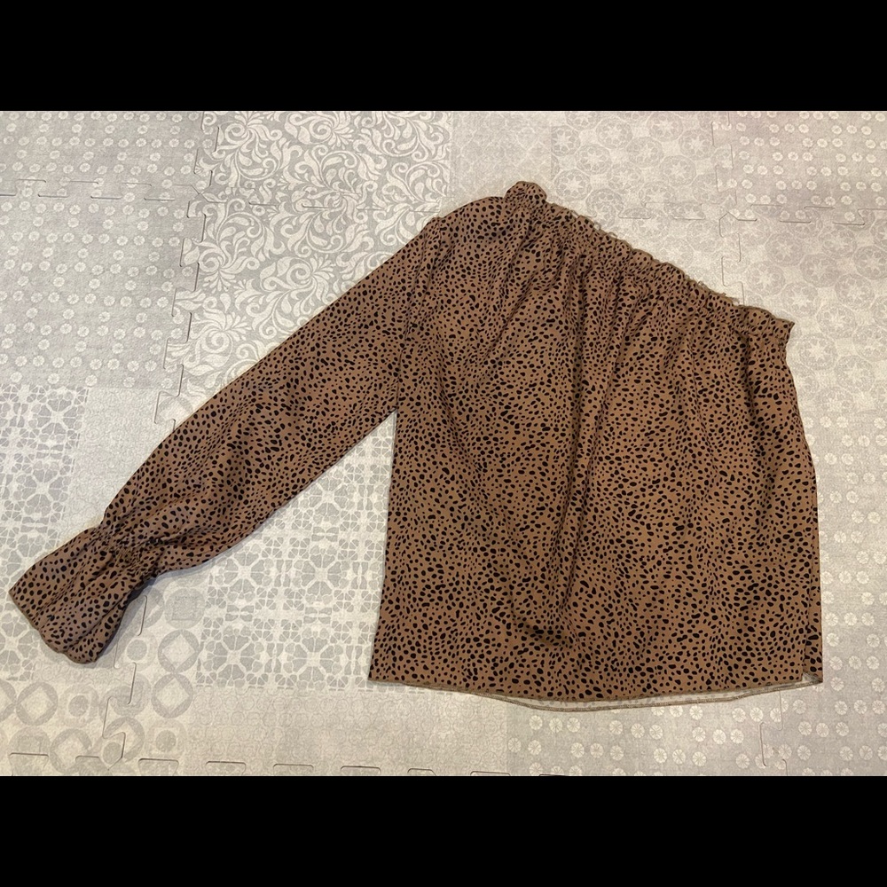 Cheetah One-Shoulder Top